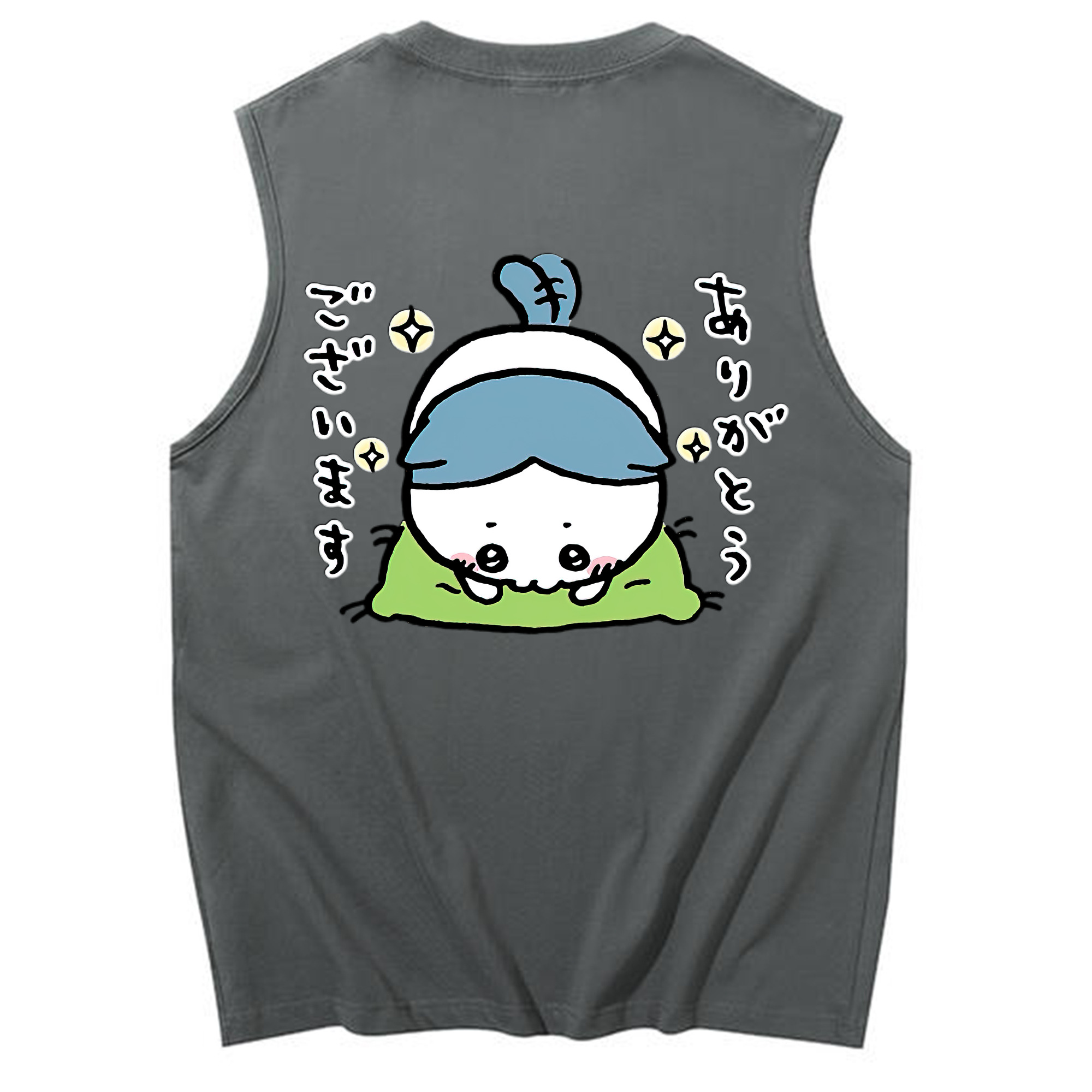 （画像用） ちいかわ ハチワレ Chii-kawa hachiware コットン100％タンクトップ（背面プリント）